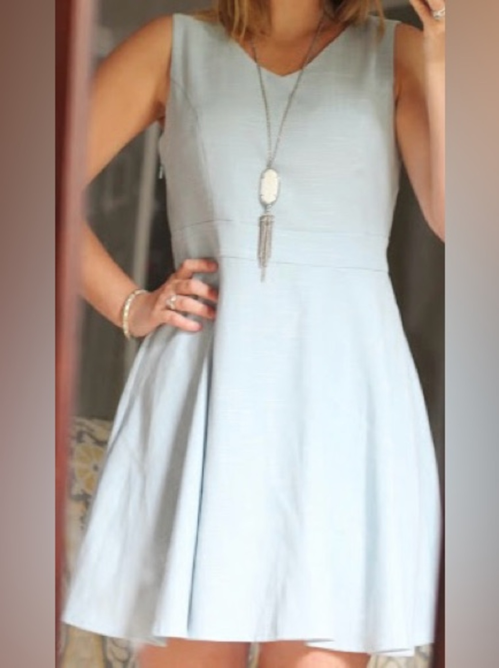 NWT Pink Martini “Seneca” Sleeveless A-Line Dress - Light Blue